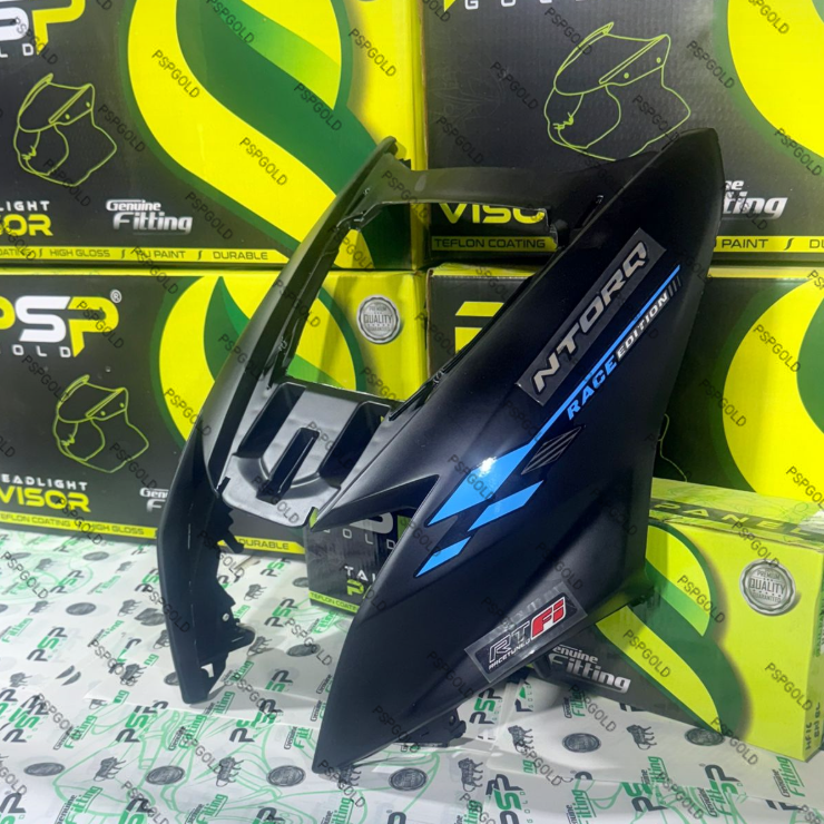 FRONT NOSE SUITABLE FOR TVS NTORQ MATT-BLACK-BLUE STICKER